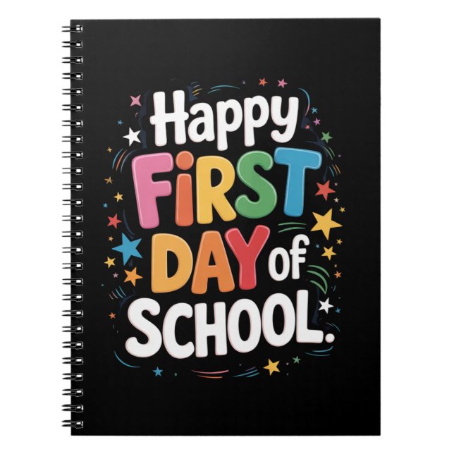 Carnet Cadeau de vie d'enseignant Jour heureux du premier (Devant)