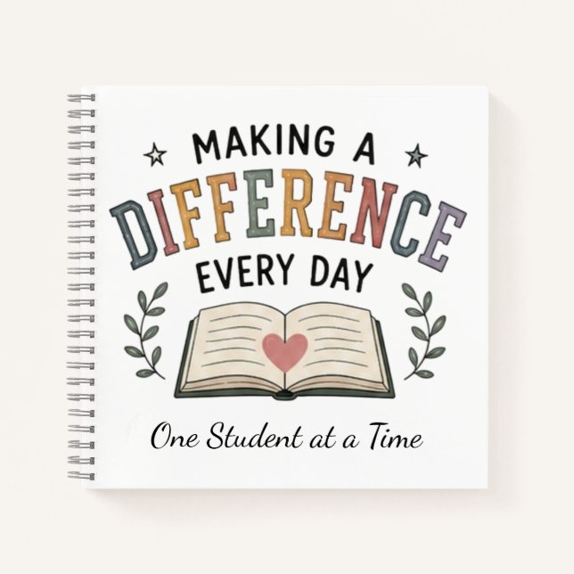 Carnet Cadeau d'enseignant pour l'école qui fait une diff (Devant)