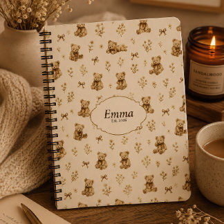 Carnet Cadeau d'ours en peluche coquette cottagecore nom