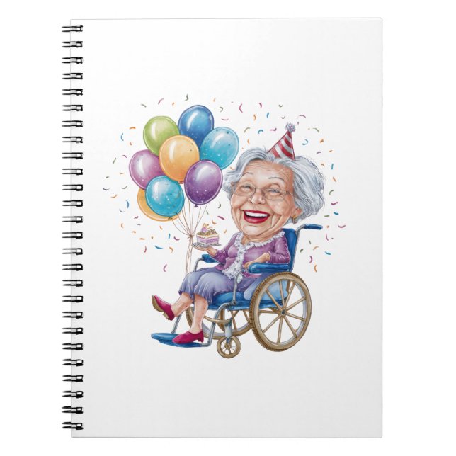 Carnet Cadeau drôle d'anniversaire pour grand-mère âgée p (Devant)