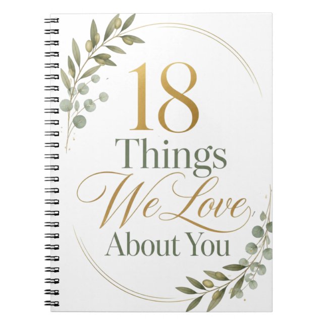 Carnet Cadeau du 18e anniversaire 18 choses que nous aimo (Devant)