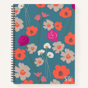 Carnet Cadeau Floral Moderne Pour Son + Initiales Personn