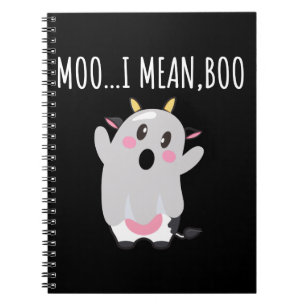 Carnet Cadeau Halloween Vache Fantôme Meugle Je Veux Dire