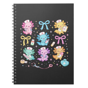 Carnet Cadeau mignon et kawaii d'infirmière axolotl pour 