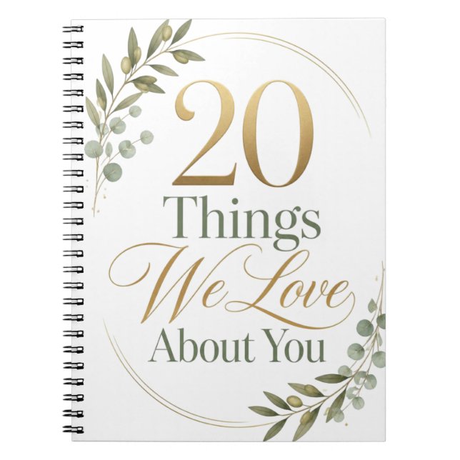 Carnet Cadeau personnalisé 20 choses que nous aimons chez (Devant)