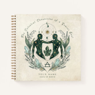 Carnet Cadeau personnalisé Gémeaux Émeraude et Or Zodiaqu