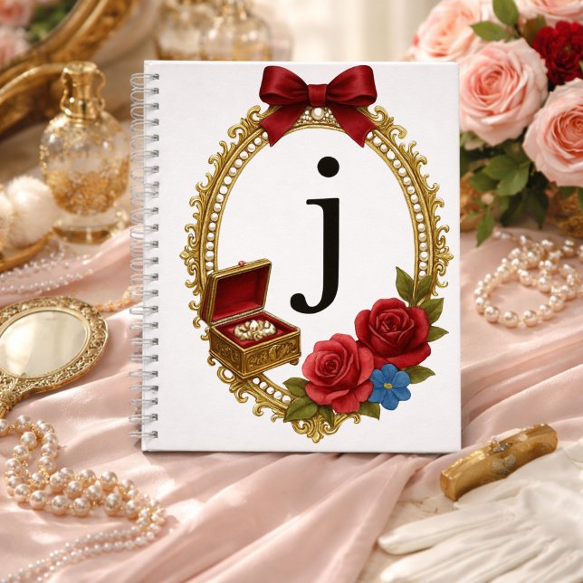Carnet Cadeau Personnalisé Initiale J Élégant Régence (Créateur téléchargé)