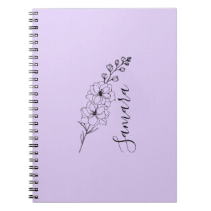 Carnet Cadeau personnalisé juillet Fleur de naissance Del