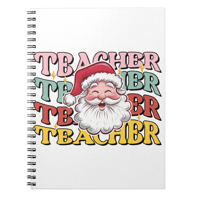 Carnet Cadeau pour Enseignant | Père Noël Enseignant (Devant)