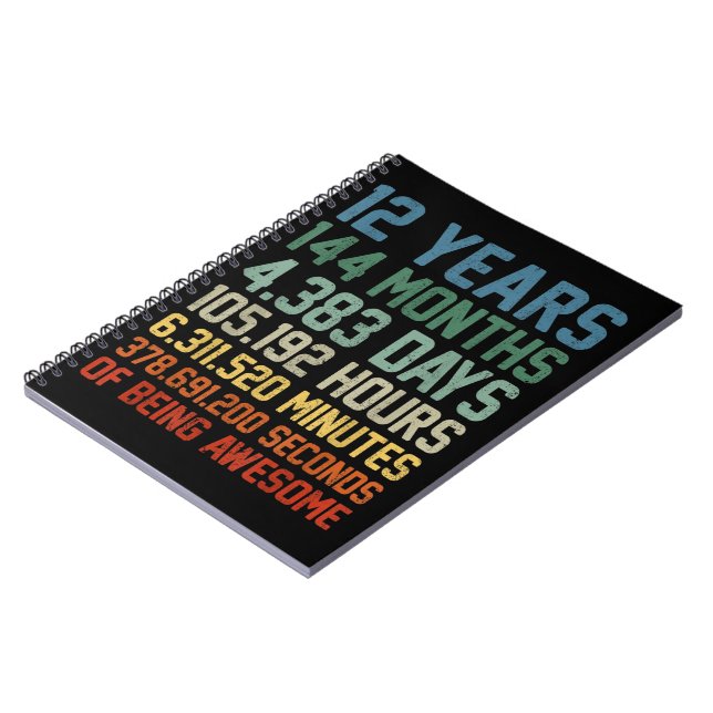 Carnet Cadeau vintage 12e anniversaire 12 ans (Côté gauche)