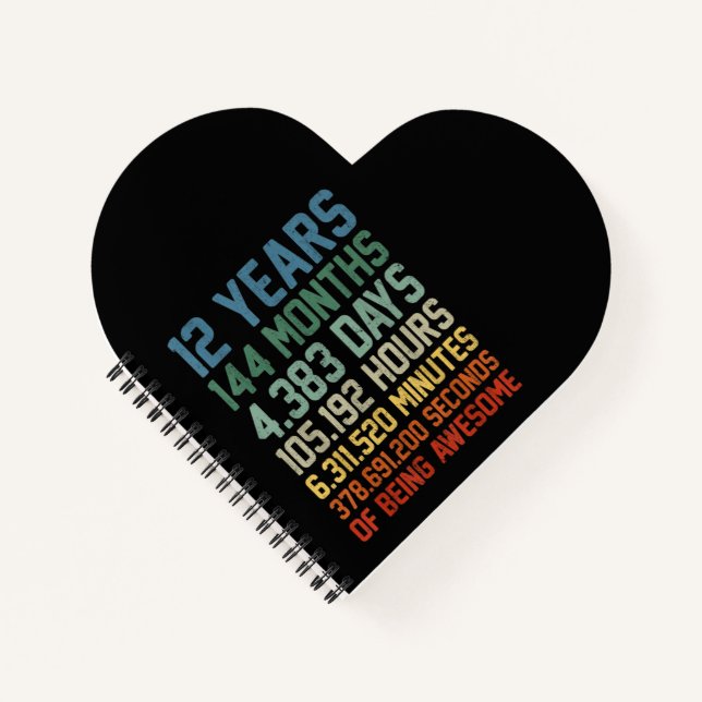 Carnet Cadeau vintage 12e anniversaire 12 ans (Devant)