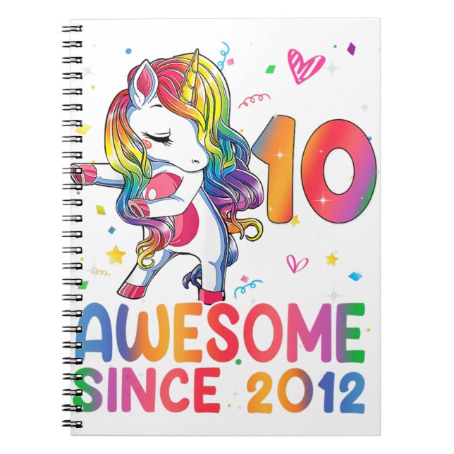 Carnet Cadeaux de 10 ans filles Ados Dabbing Unicorn 10e (Devant)