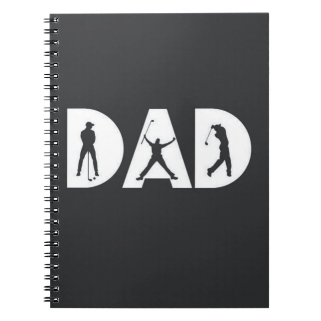 Carnet Cadeaux De Golf Pour Papa Golfer Lover Simple Noir (Devant)