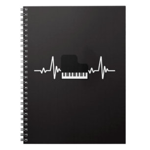 Carnet Cadeaux de pianiste noir pour joueur de piano musi