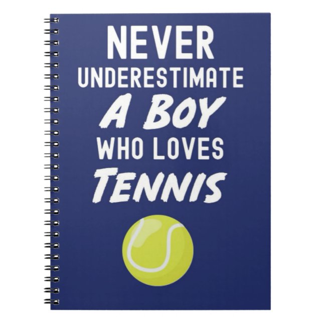 Carnet Cadeaux de tennis bleu marine pour garçons joueurs (Devant)