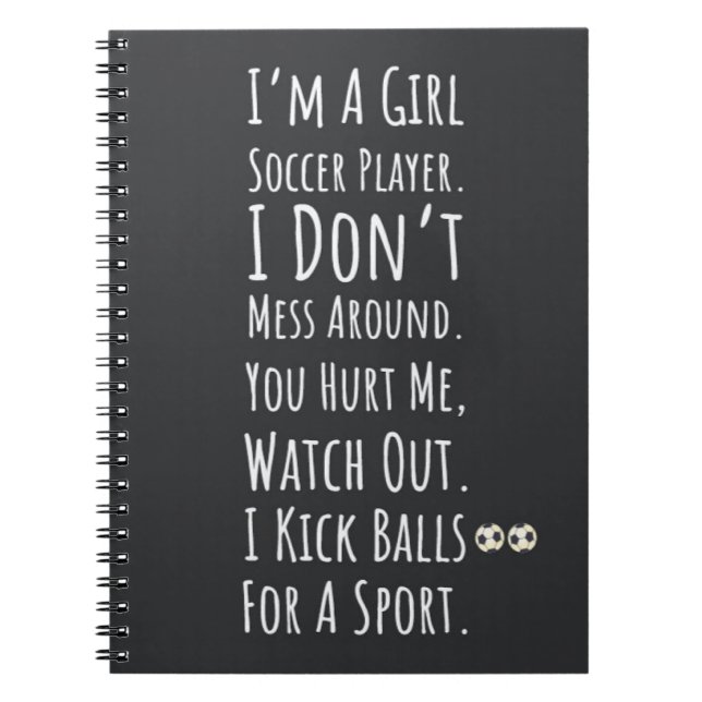 Carnet Cadeaux drôles de soccer pour filles Joueuse de sp (Devant)