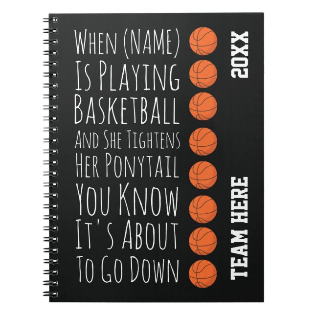Carnet Cadeaux drôles pour filles de l'équipe de basketba (Devant)