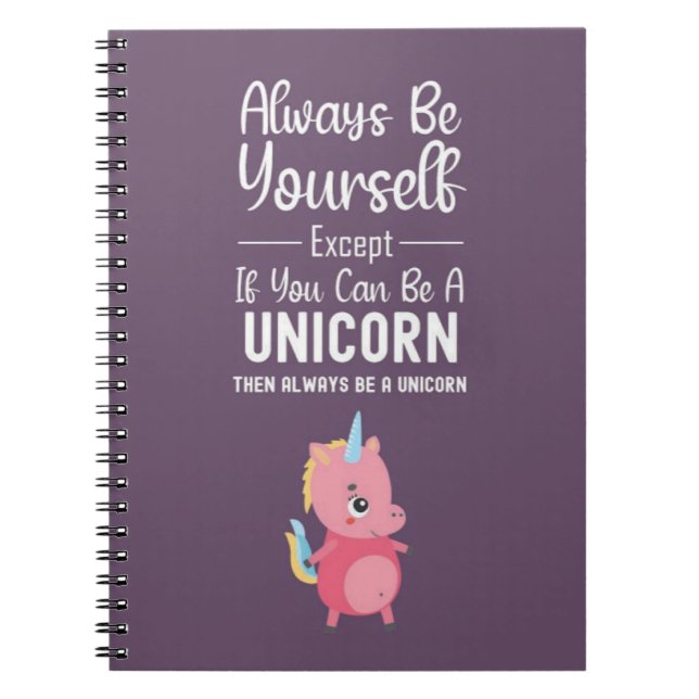 Carnet Cadeaux Licorne Rose Mignonne Filles Enfants Viole (Devant)