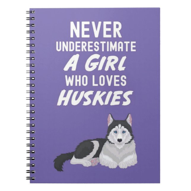 Carnet Cadeaux Mignons de Husky Rose pour Bébés Filles En (Devant)