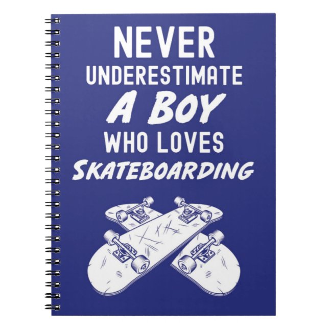 Carnet Cadeaux Mignons de Skateboard de Couleur Bleu Mari (Devant)