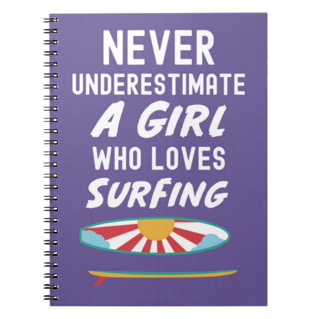 Carnet Cadeaux Mignons de Surfeur Rose Pour Enfants Fille (Devant)