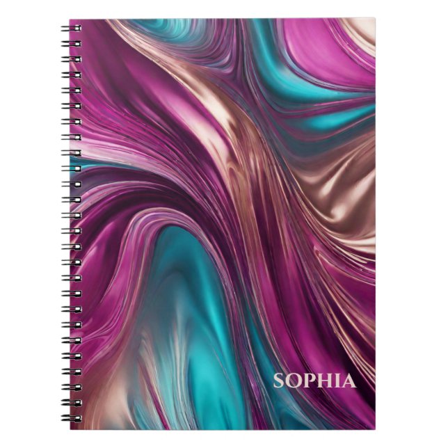 Carnet Cadeaux modernes pour elle-Magenta, Turquoise et O (Devant)