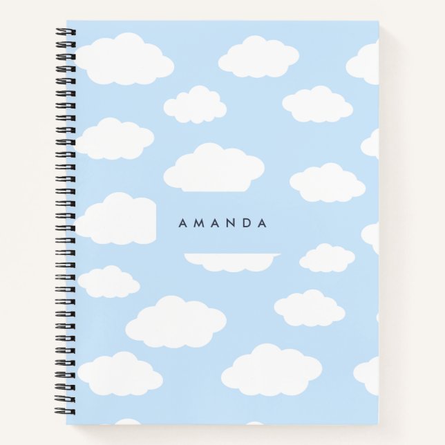 Carnet Cadeaux Monogramme Cute Girl Blue Cloud personnali (Devant)