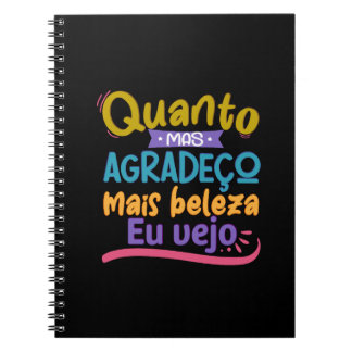 Carnet Caderno em espiral com frase em lettrage