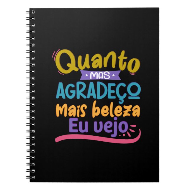 Carnet Caderno em espiral com frase em lettrage (Devant)