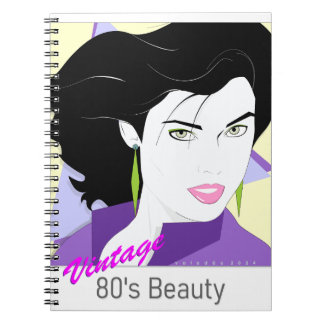 Carnet Caderno Espiral - com rosto de mulher 80s Style