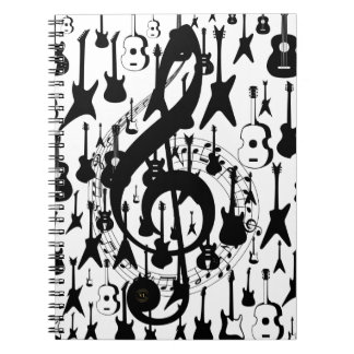 Carnet Caderno espiral musical com clave de sol