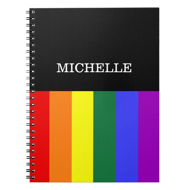 Carnet Caderno Espiral Orgulho Gay Rainbow Personalizado (Devant)
