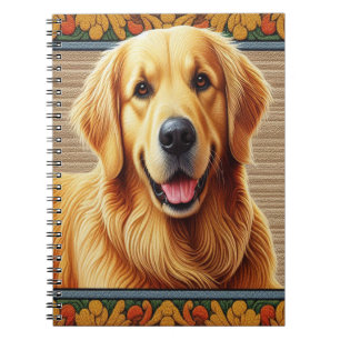 Carnet Cadre coloré pour chien Golden Retriever élégant
