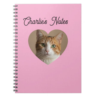 Carnet Cadre de cœur de chat de compagnie personnalisé am