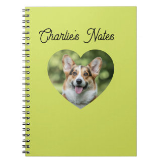 Carnet Cadre de coeur de chien de compagnie vert mignon r