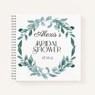 Carnet Cadre de verdure d'eucalyptus pour Baby Shower Ble