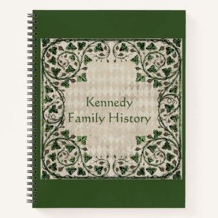 Carnet Cadre de vigne vintage famille verte Histoire pers