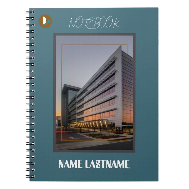Carnet Cadre doré bleu sarcelle écriture manuscrite moder (Devant)
