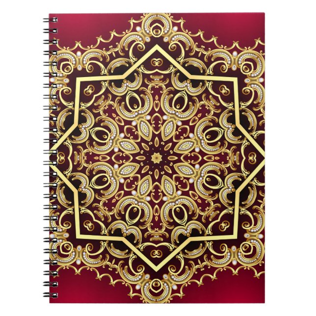 Carnet Cadre élégant : perle et or. (Devant)