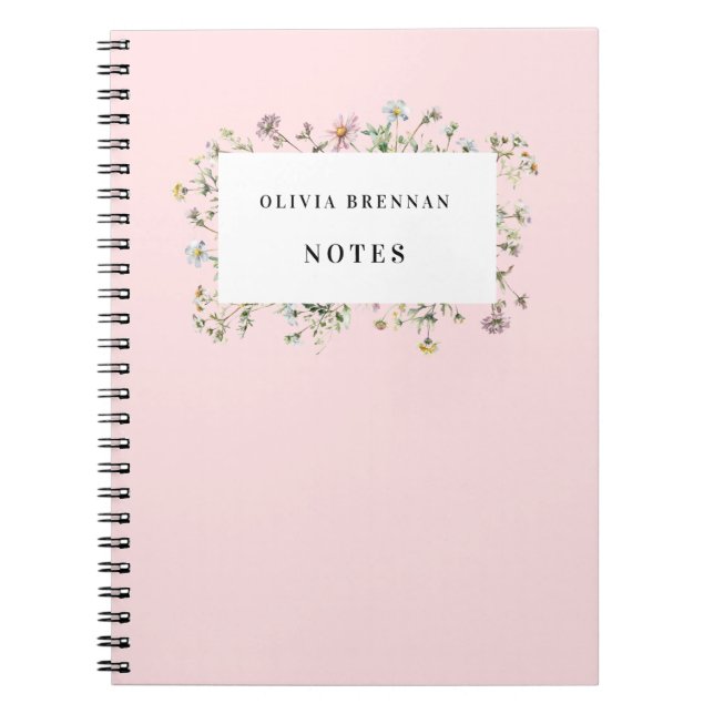Carnet Cadre fleur sauvage Design floral raffiné (Devant)