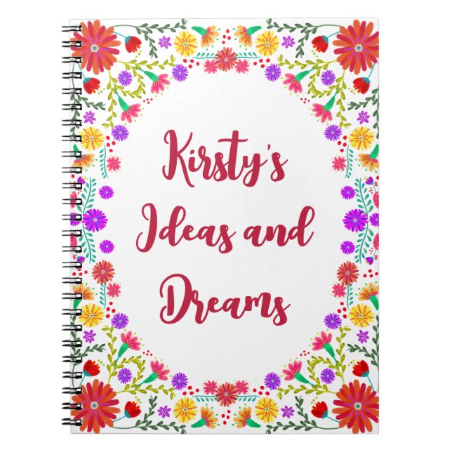 Carnet Cadre Floral mexicain Fiesta coloré (Devant)