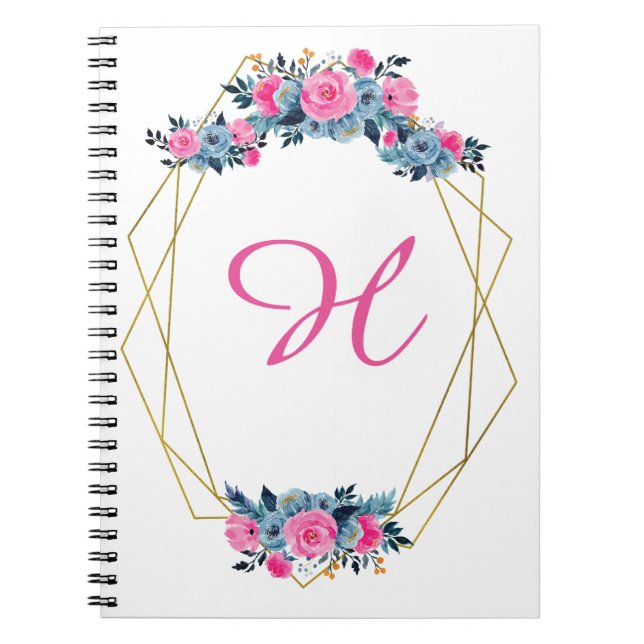 Carnet Cadre floral personnalisé (Devant)