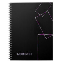 Cadre géométrique noir lilas personnalisé