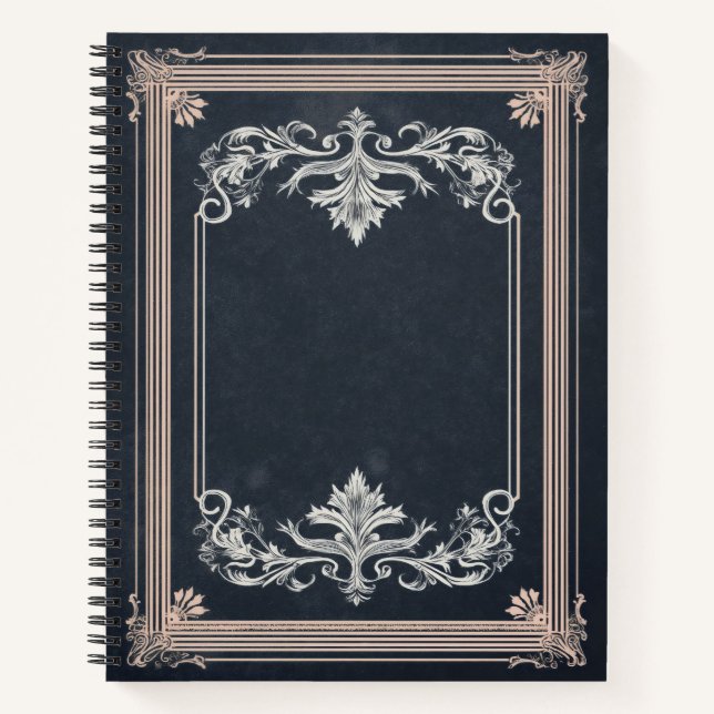 Carnet Cadre Noir Orné — Personnalisable (Devant)