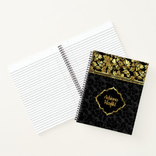 Carnet Cadre Or Damas Noir Et Or