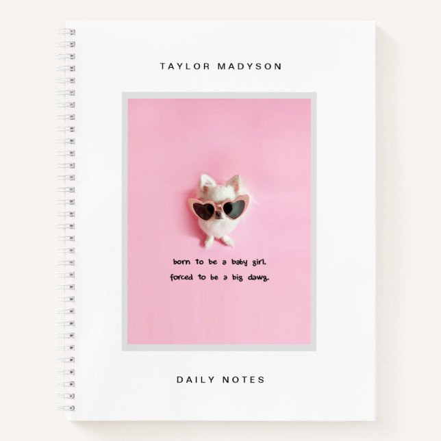 Carnet Cadre personnalisé moderne et mignon avec monogram (Devant)