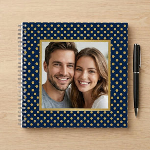 Carnet Cadre photo à pois Navy & Or Classique