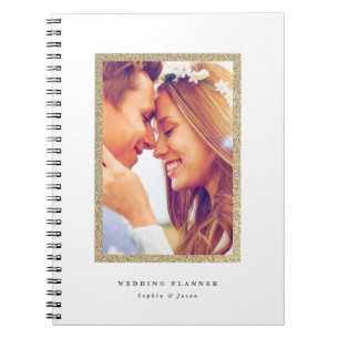 Carnet Cadre photo simple en paillettes dorées pour maria