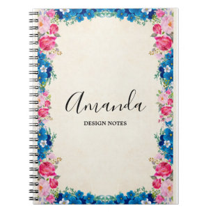 Carnet Cadre rose et bleu Fleur Fleur Faisant