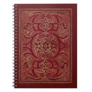 Carnet cadre rouge et or